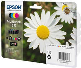 Tusze EPSON T1806 - C13T18064010 - 18 Multipack do XP30, 102, 202, 203, 205, 207, 212, 215, 217, 225, 302, 305, 312, 315, 402, 405, 412, 415 - B+C+M+Y