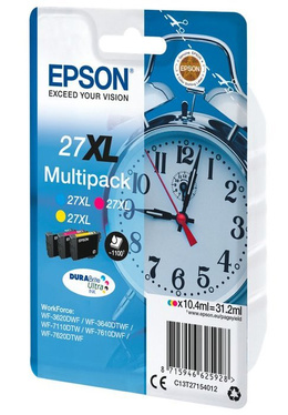 Tusze EPSON C13T27154012 T2715 XL CMY - Multipack do WorkForce WF-3620dwf, 3640dtwf, 7110dtw, 7210dtw, 7610dwf, 7620dtwf, 7710dwf - C+M+Y