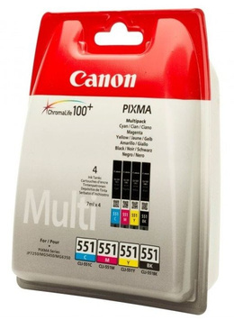 Tusz Canon 6509B009, CLI-551 zastaw tuszy do Pixma MG-5450, 5550, 6350, 6650, 7100, 7150, 7550, MX-725, 925, IP-7150, 8750, 6850 - CMYK