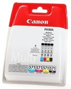 Tusze CANON CLI-571CMYK, 0386C005 - czteropak do Pixma MG-5700, 5750, 5751, 5752, 5753, MG-6800, 6850, 6851, 6852, 6853, MG-7700, 7750, 7751, 7752, 7753, TS5050, TS6050, TS8050, TS8051, TS8052, TS8053, TS9055