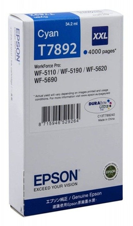 Tusz EPSON T7892 - C13T789240 XXL cyan do WF-5110, 5190, 5620, 5690 - cyan