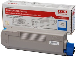 Toner OKI 43865723 do C5850, C5950, MC560 - cyan